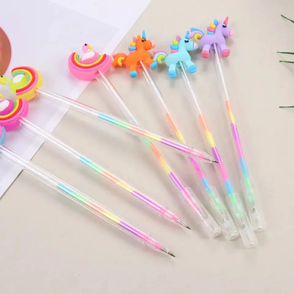 CUTE RAINBOW GEL PEN SPARKLES