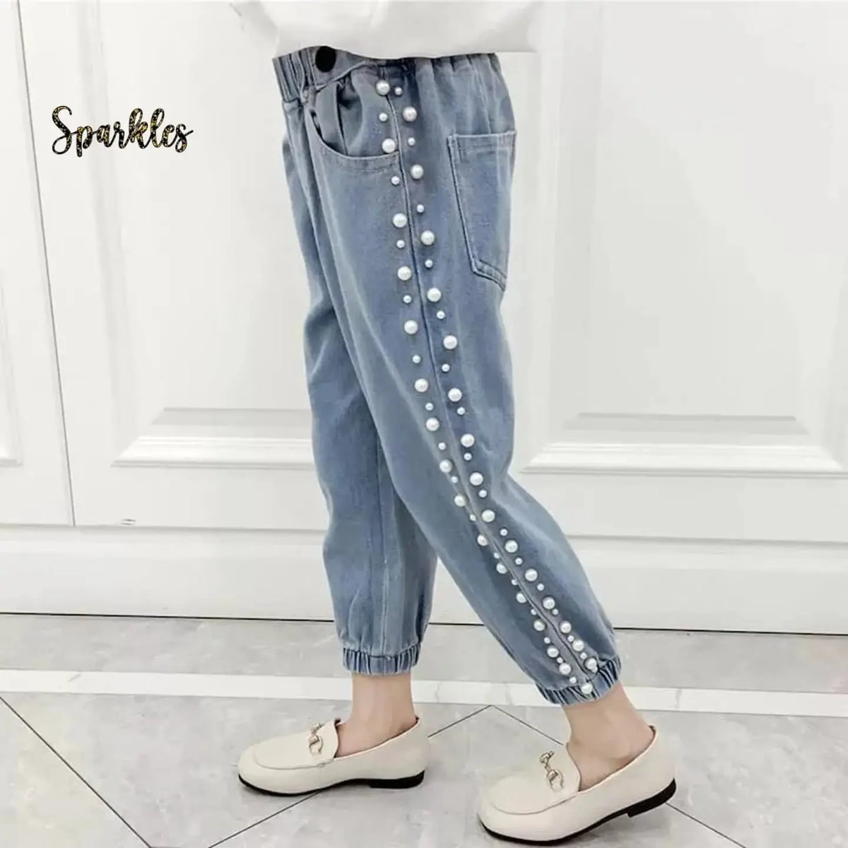 4-6Y TEENAGE DENIM PANTS Sparkles