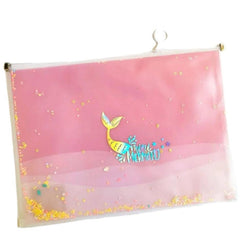 GLITTERY TRANSLUCENT MERMAID FOLDER SPARKLES