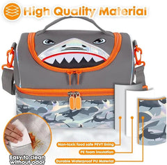 AESTHETIC SHARK DUAL COMPARTMENT LUNCH BAG SPARKLES