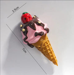 1 X STRAWBERRY CONE MAGNET SPARKLES