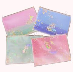 GLITTERY TRANSLUCENT MERMAID FOLDER SPARKLES