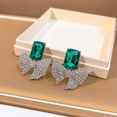 EMERALD CUBIC ZIRCONIA STUDS SPARKLES