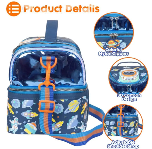 AESTHETIC ASTRONAUT DUAL COMPARTMENT LUNCH BAG SPARKLES