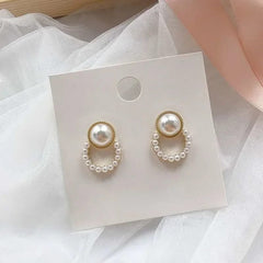 VINTAGE PEARL STUD EARRINGS SPARKLES