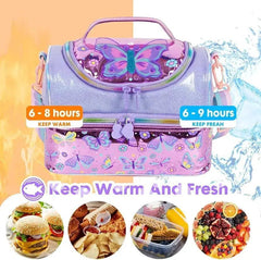 LUXURIOUS BUTTERFLY DUAL COMPARTMENT LUNCH BAG SPARKLES