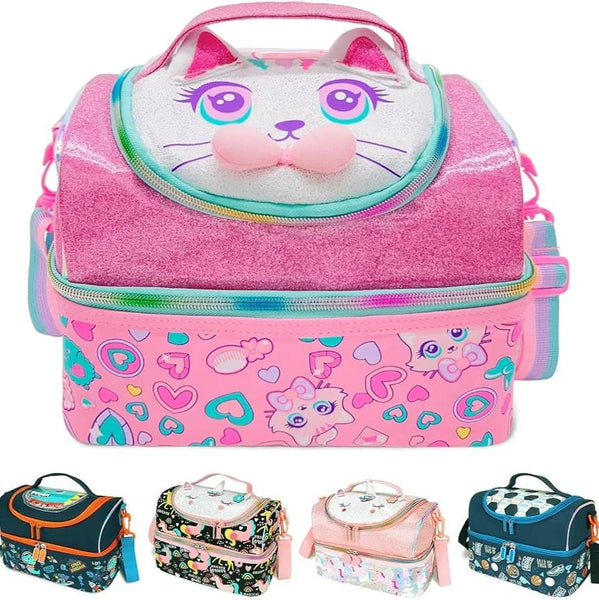 TRENDING KITTY DUAL COMPARTMENT LUNCH BAG