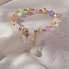 CRYSTAL BEADED BUTTERFLY BRACELET SPARKLES