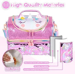 FOREVER GLITTER DUAL COMPARTMENT LUNCH BAG SPARKLES