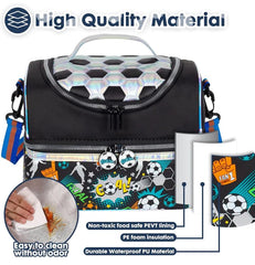 AESTHETIC FOOTBALL DUAL COMPARTMENT LUNCH BAG SPARKLES