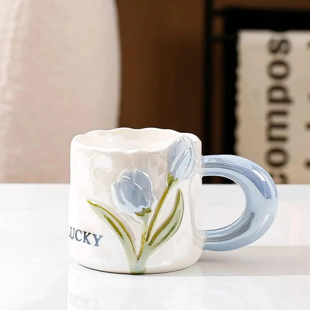 GLOSSY FLORAL MUG SPARKLES