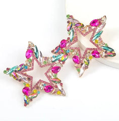 STATEMENT STAR STUD EARRINGS SPARKLES