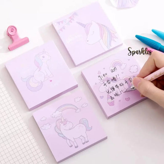 ADORABLE UNICORN STICKY NOTEPAD SPARKLES