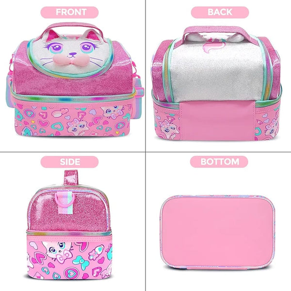 TRENDING KITTY DUAL COMPARTMENT LUNCH BAG