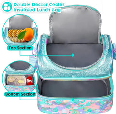 BEAUTIFUL MERMAID DUAL COMPARTMENT LUNCH BAG SPARKLES