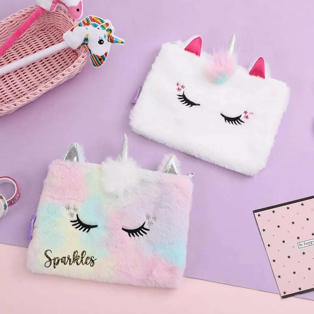 UNICORN PLUSH POUCH SPARKLES