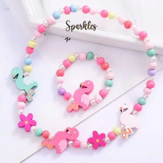 FLAMINGO BEADS SET SPARKLES