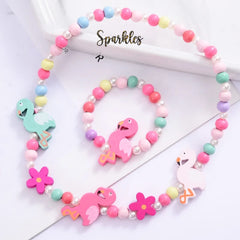 FLAMINGO BEADS SET SPARKLES