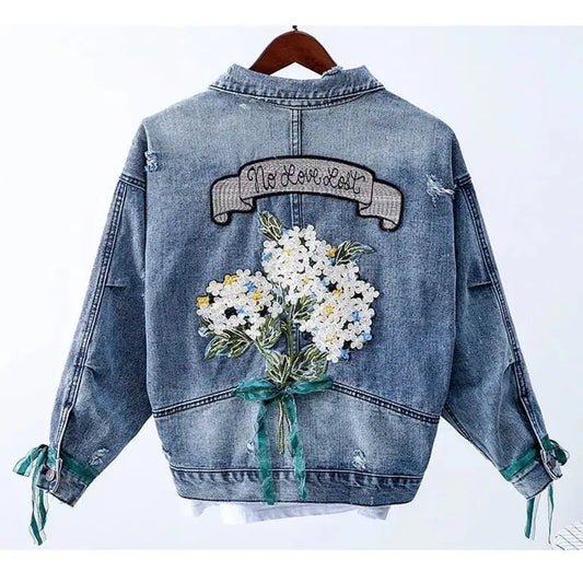 FLORAL DENIM JACKET FOR WINTER SPARKLES