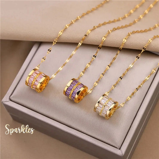 CRYSTAL PENDANT NECKLACE SPARKLES