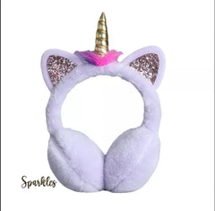 GLITTERY UNICORN EARMUFFS FOR WINTER