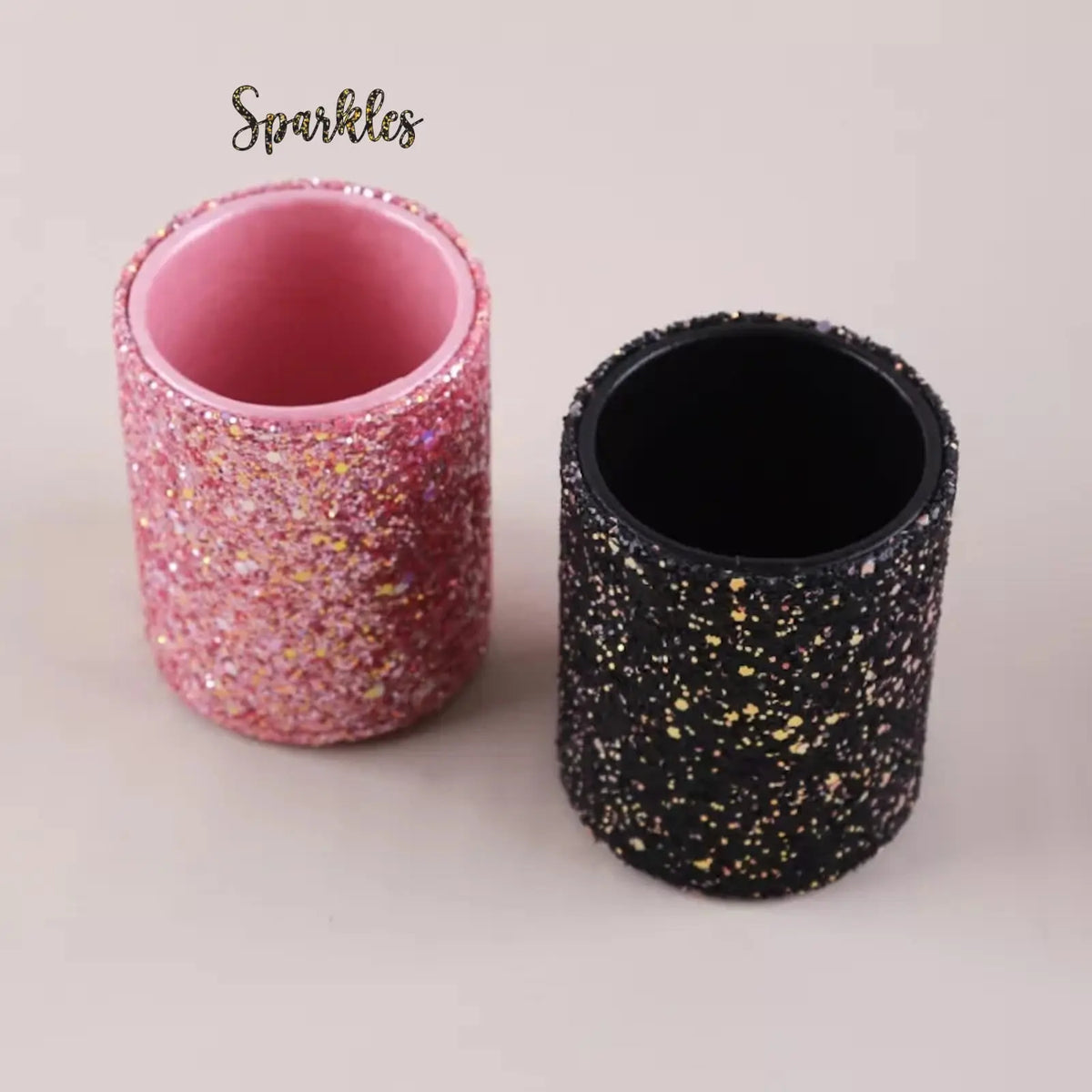 GLITTERY CYLINDER HOLDER Sparklesnow