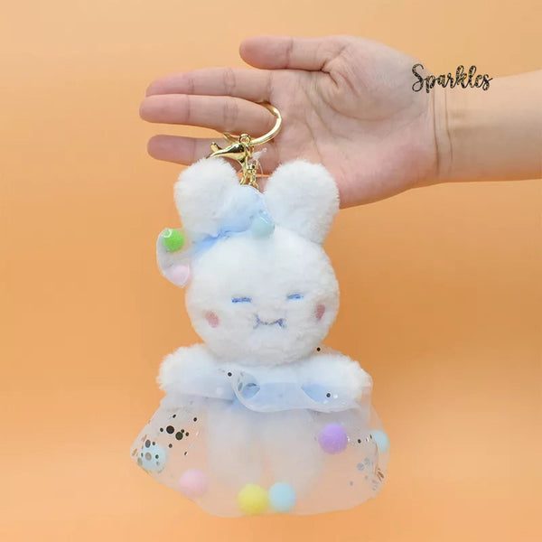 GLITTERY BUNNY KEYCHAIN SPARKLES